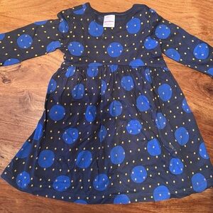 Hanna Andersson Black Dress with Blue and Yellow Dots 2T